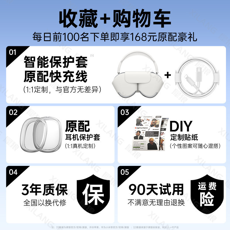 头戴式蓝牙耳机适用苹果16Max无线降噪华强北新款包邮|undefined
