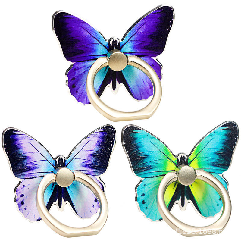 Mobile Phone Holder Ring Buckle for Women Butterfly Painted Cute Creative New Spot Wholesale Ring Buckle Mobile Phone Holder for Men
