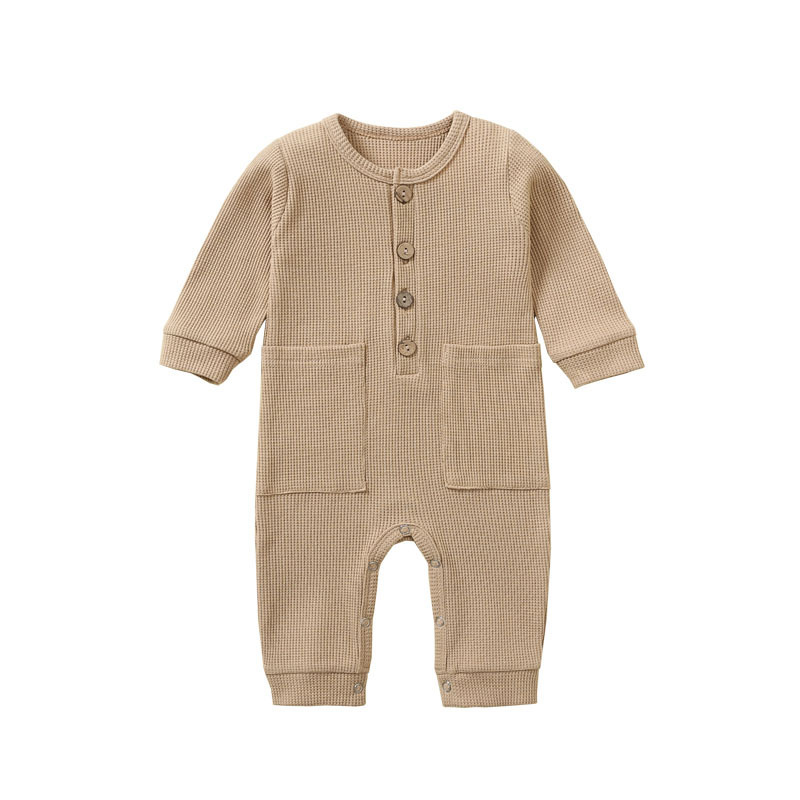 Casual Classic Style Solid Color Cotton Baby Rompers display picture 3