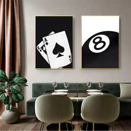 黑白 8 号球艺术爆火海报厂家批发来图打印帆布画芯跨境电商虾皮