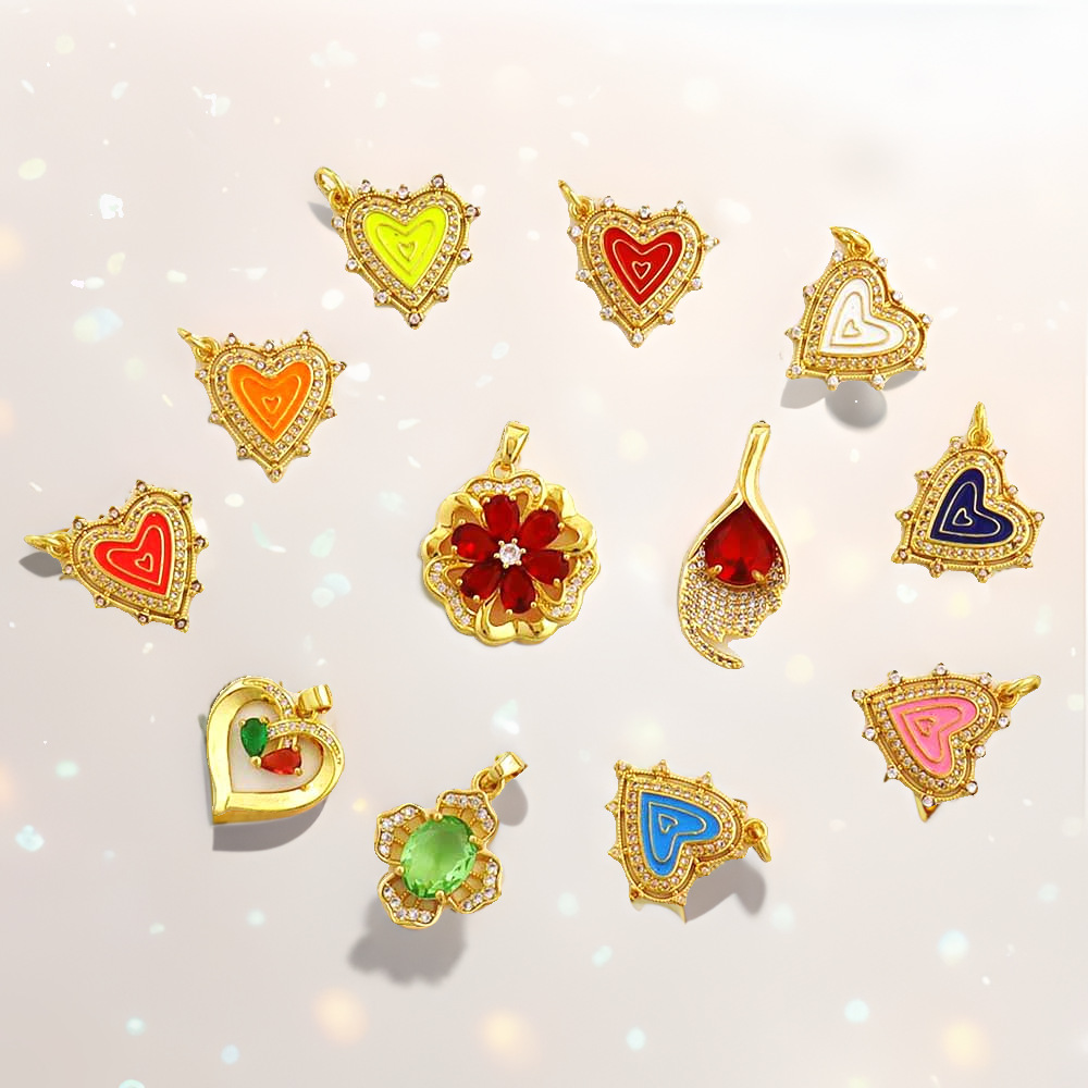3g Weight Pendant Jewelry Making Type DIY Jewelry Accessories Classification 1 Piece Quantity Copper Material Heart Shape Pattern All Seasons Season Plating Design Vintage Style, Classic Style Style 1 Piece Copper Heart Shape Pendant 6