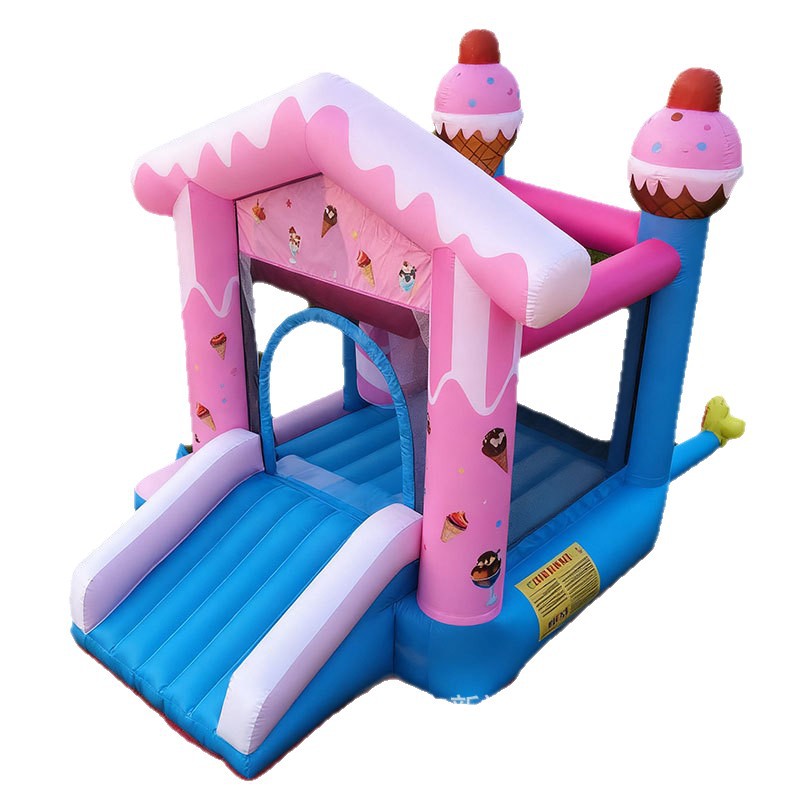Transfronterizos para el hogar pequeño castillo de helados inflables para niños indoor y outdoor jumping cama diapositiva juguetes