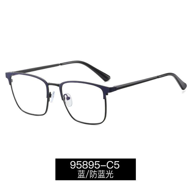 95895 nuevas gafas de miopía marco de negocios de los hombres marco completo a prueba de UV cuadrado anti-azul claro gafas lisas