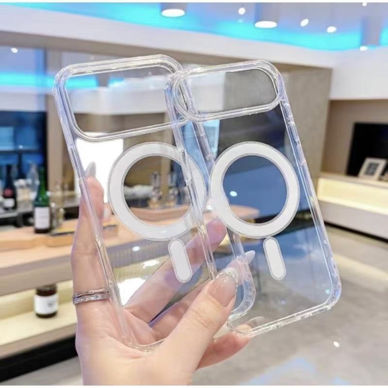 New Acrylic Phone Case Suitable for iPhone 17, 16, Apple 17 Pro Max, Magnetic for 15, Cross-Border for 13/14 Pro