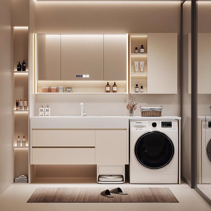 加工蜂窝铝阳台洗衣机柜岩板无缝浴室柜卫生间洗漱台洗手洗脸盆柜