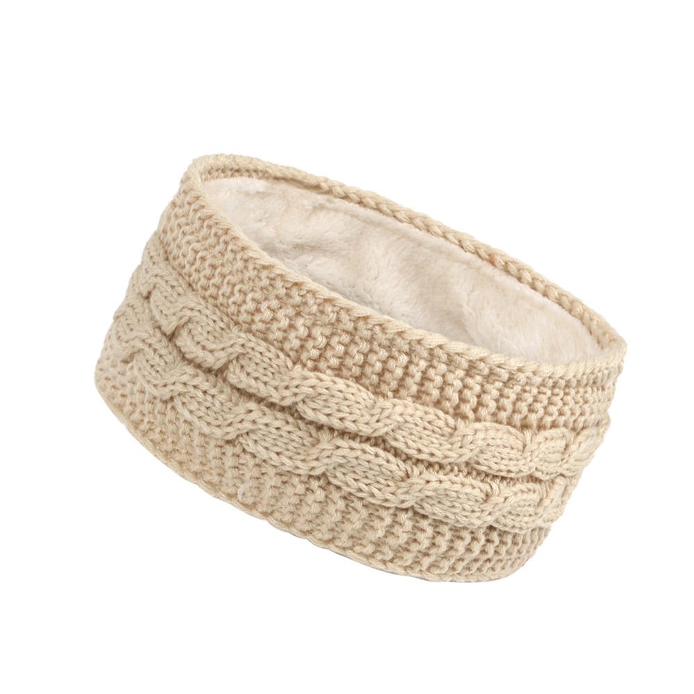 Gebreide haarband winter warm wol oorwarmer voor dames_voghion.com