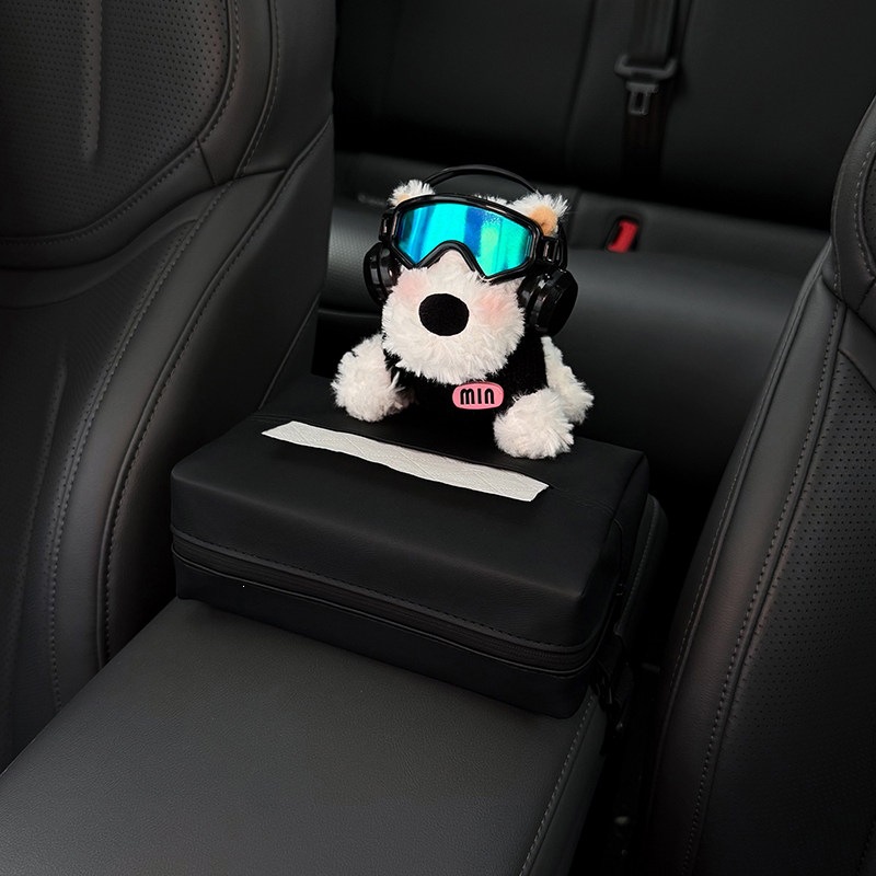 2026 New West Highland Car Armrest Box Tissue Holder, In-car Tissue Box, Seat-mounted Tissue Bag, Therapeutic Style