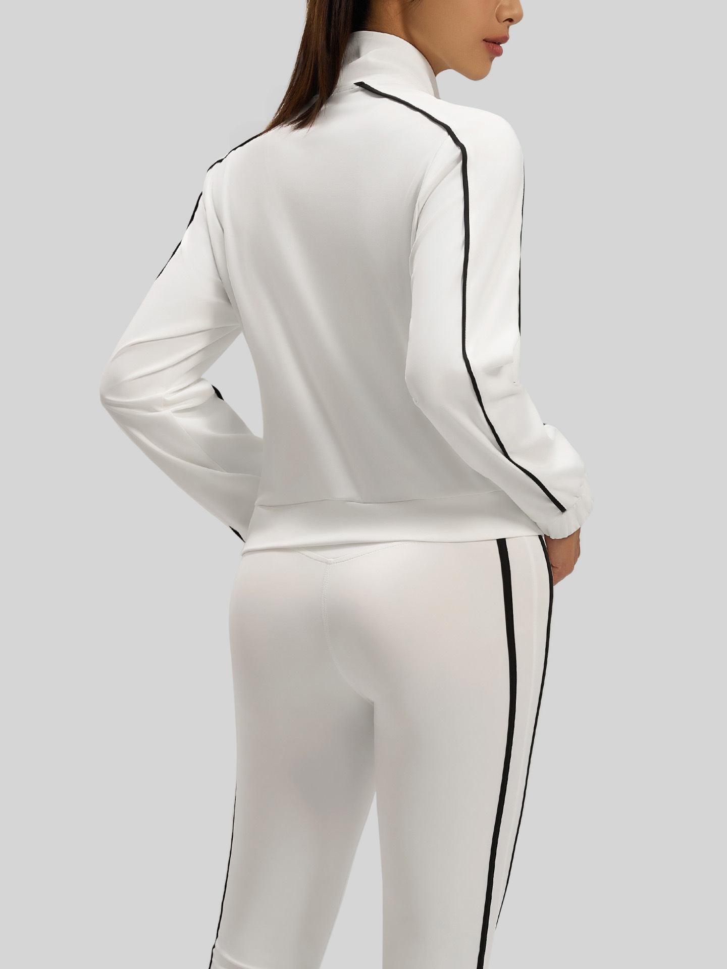 Juyi Tang de otoño juego deportivo casual de diseño suelto para mujeres cardigans chaqueta pantalones de piernas anchas para montar dos piezas
