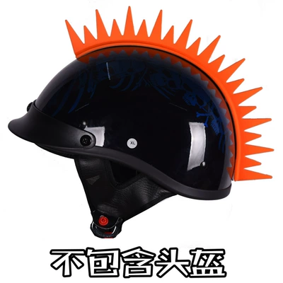 Motorcycle Safety Supplies Helmet Sticker Decorations Chicken - crocodile-fin-fluorescent-orange-without-helmet-with-seamless-stickers