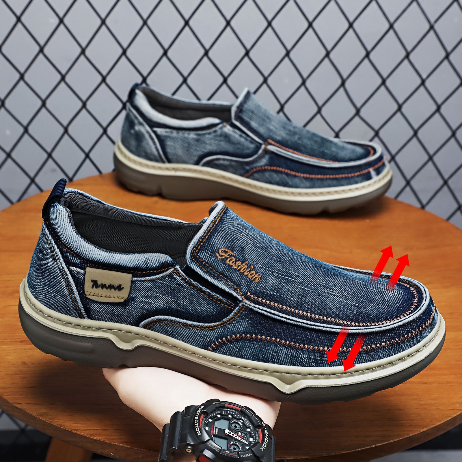 Zapatos de hombre casuales viejos zapatos de tela de Beijing lavados con agua zapatos de vaqueros con suela suave zapatos de papá ligeros zapatos de lona