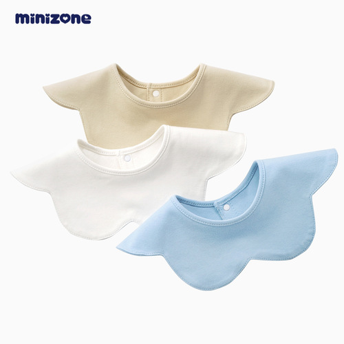 minizone baby saliva towel 360 degree rotating bib petal baby rice pocket newborn baby bib
