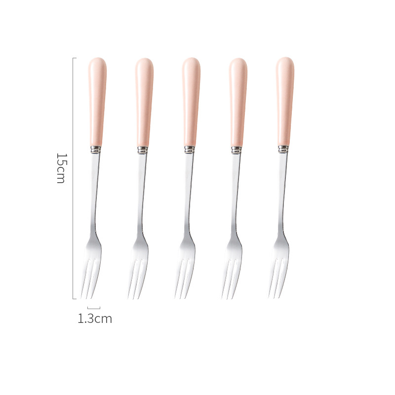 Tenedor de fruta hogar de gama alta postre Tenedor de almacenamiento tarro traje Luz de lujo palo de fruta tapón de fruta seguridad para niños tenedor pequeño