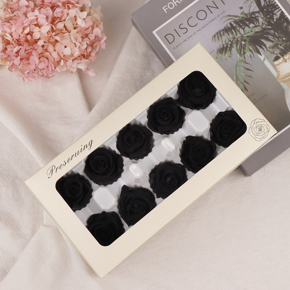 Clase B flor eterna flor rosa ramo de 3-4cm flor real de bricolaje fábrica de Yunnan al por mayor flor de San Valentín flor seca 520