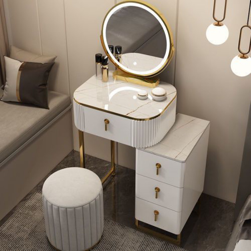 Light Luxury Dressing Table Storage Cabinet Integrated Bedroom Modern Simple Small Apartment Normcore Popular Ins Style Makeup Table