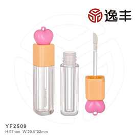 可爱圆柱爱心顶盖唇彩管唇釉瓶唇蜜管唇妆包材逸丰工厂批发可定制