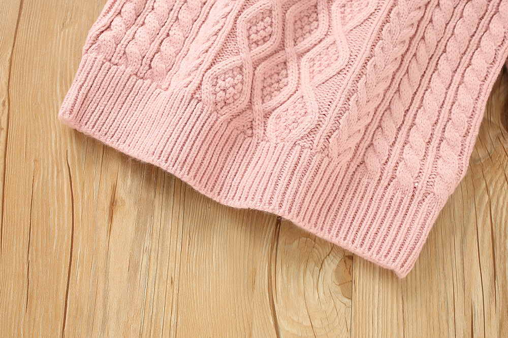 Girls' Sweater 2022 Autumn/Winter New Western Korean Edition Simple Half Neck Knitted Pullover Mid length Bottom Woolen_voghion.com