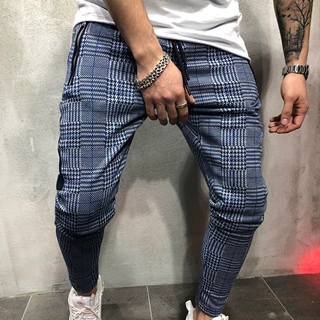 肌肉男欧美慢跑拉链裤健身训练时尚潮流男装修身迷彩休闲运动长裤