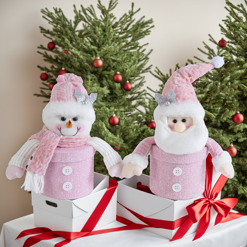 Transfronterizo nuevo caja de manzana de Navidad rosa viejo hombre de nieve alce caja de regalo de Navidad caja de regalo de dulces de Nochebuena