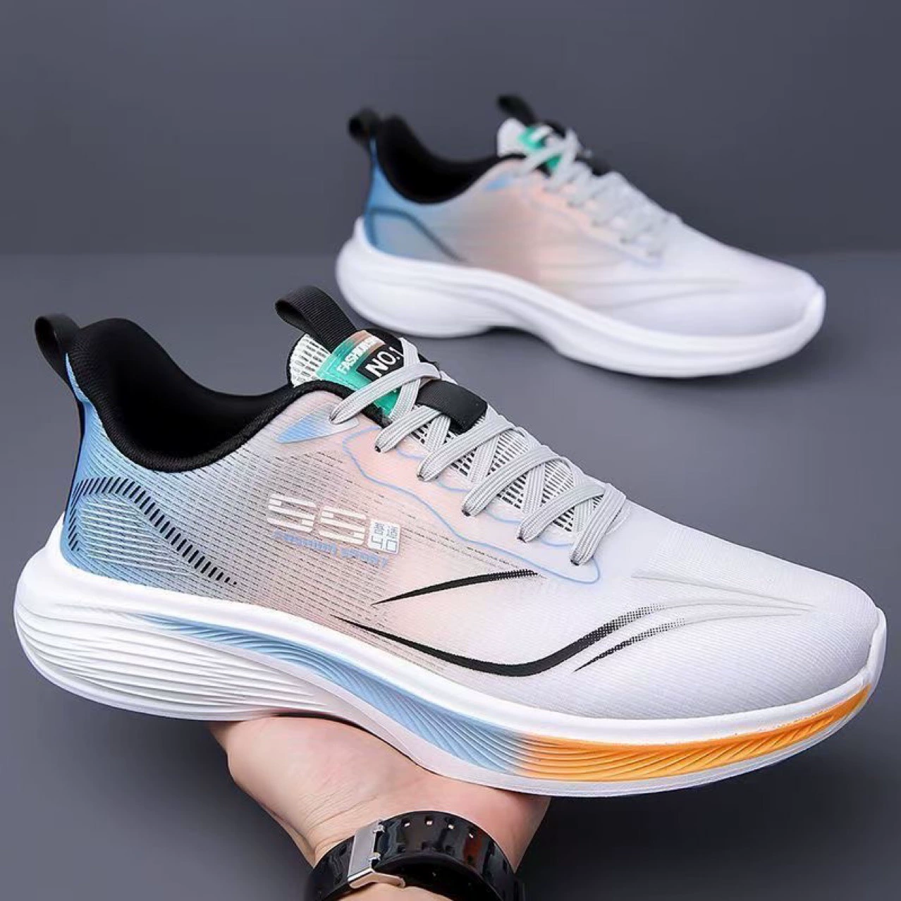 Autumn and Winter Versatile Casual Lightweight Soft-Soled Shock-Absorbing Running Shoes Men's Shoes Ultra-Light Mesh Breathable Sports Shoes Racing Running Shoes