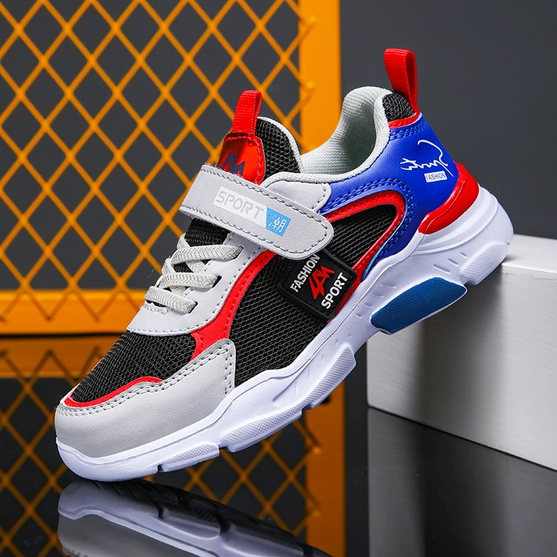 2024 спортивная обувь спортивная обувь для мальчиков среднего и старшего возраста кожаная сетка обувь повседневная детская обувь для мальчиков