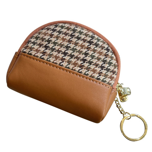 2024 New Fabric Coin Purse Women's European and American Double Zipper Short Small Wallet Key Card Holder Coin Bag Fashion