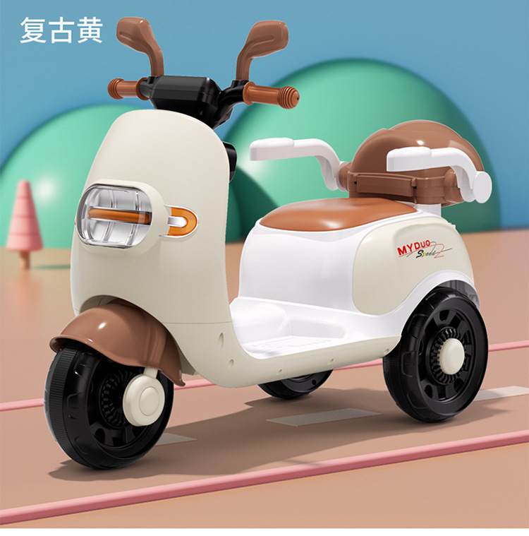 Motocicleta eléctrica para niños triciclo recargable portátil niños y niñas coche eléctrico Carro de bebé coche de juguete 3-8 años