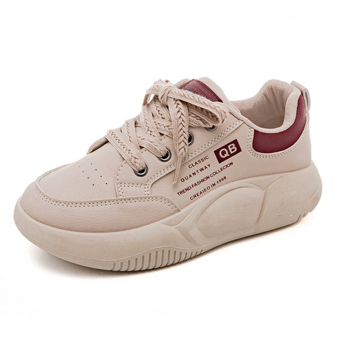 2024 Spring White Shoes Women's Shoes New Internet Celebrity Thick-soled Height-increasing Shoes Soft-soled Casual Mom Shoes Spring and Autumn