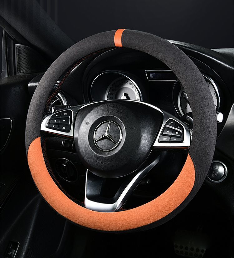 Suitable for Deep Blue SL03, Deep Blue series, suede, non-slip, sweat-absorbent, ultra-thin steering wheel cover, car handle cover