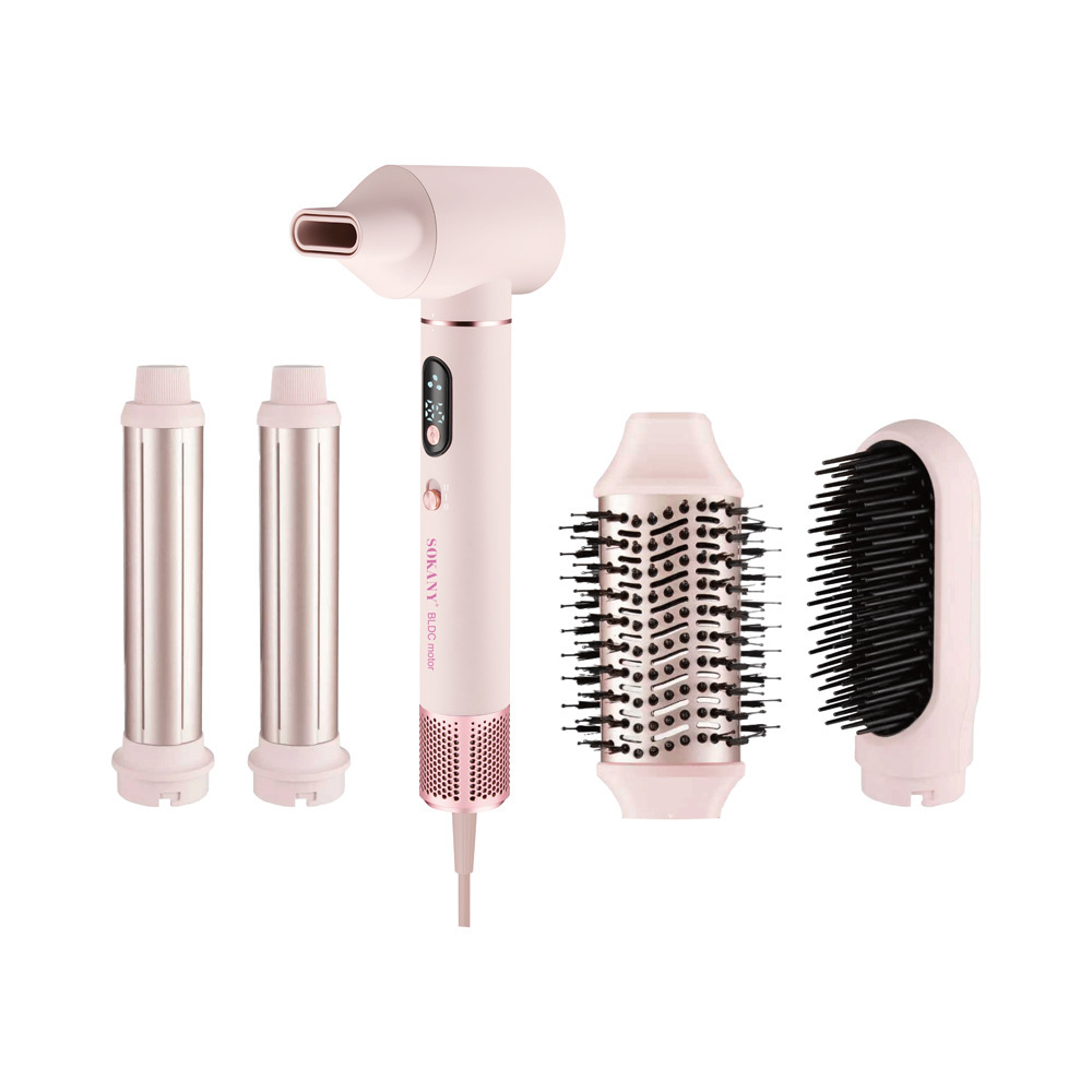 Export 14041 Hot Air Comb Electric Hairdressing Comb 5-in-1 Multifunctional Hair Dryer Curling Comb AIR COMB