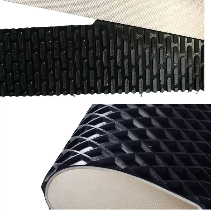 定制PVC菱形方格一字花纹传送带木工砂光尼龙输送带工业输送带