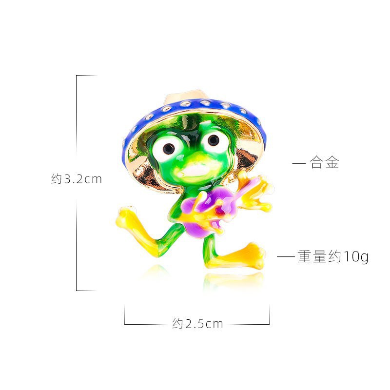 Fun Frog-Themed Brooches, Various Enamel and Diamond-Encrusted Pins, Quirky Niche Versatile Clothing and Bag Accessories Wholesale
