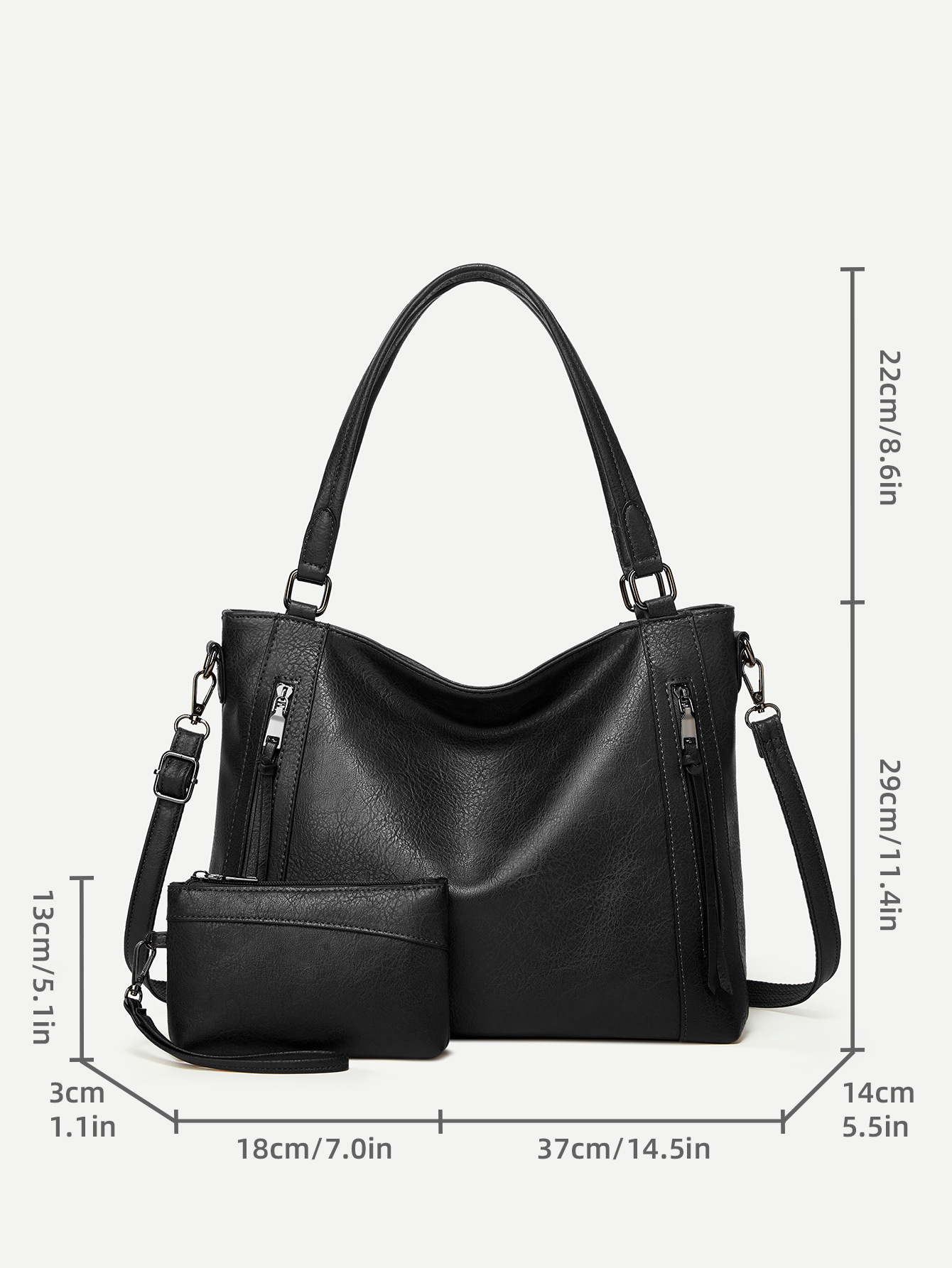 Women's Hobo Bag Set Large Capacity Soft Leather Shoulder Bag_voghion.com