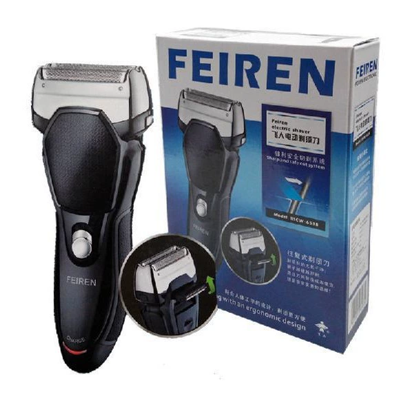 Электробритва FEIREN 6538, перезаряжаемая, двойная фольга, мужская, чёрная эргономичная
