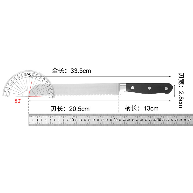 Cuchillo de acero inoxidable de madera de color personalizado cuchillo de acero inoxidable cuchillo de cocina de madera de color ABS mango image 9