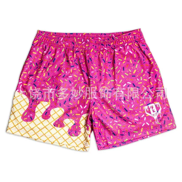 2025 Printed Casual Shorts Multi-Color Waffle Ice Cream Shorts Summer Parent-Child Shorts Fashionable Versatile Hot Pants