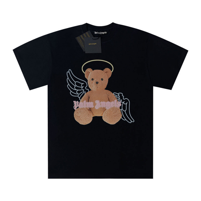 Correct version for foreign trade: Spring/Summer Coconut Palm Tree Short Sleeve Series, PA trendy brand angel print couple's fashion T-shirt