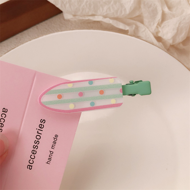 Un par de impresión de arco para niñas pinzas de cabello sin marcas de dibujos animados para mujeres adorables pinzas de cabello para el cabello de bordas rotas