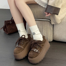 厚底休闲鞋松糕底增高2025秋季新款真皮女士板鞋韩版百搭复古轻便