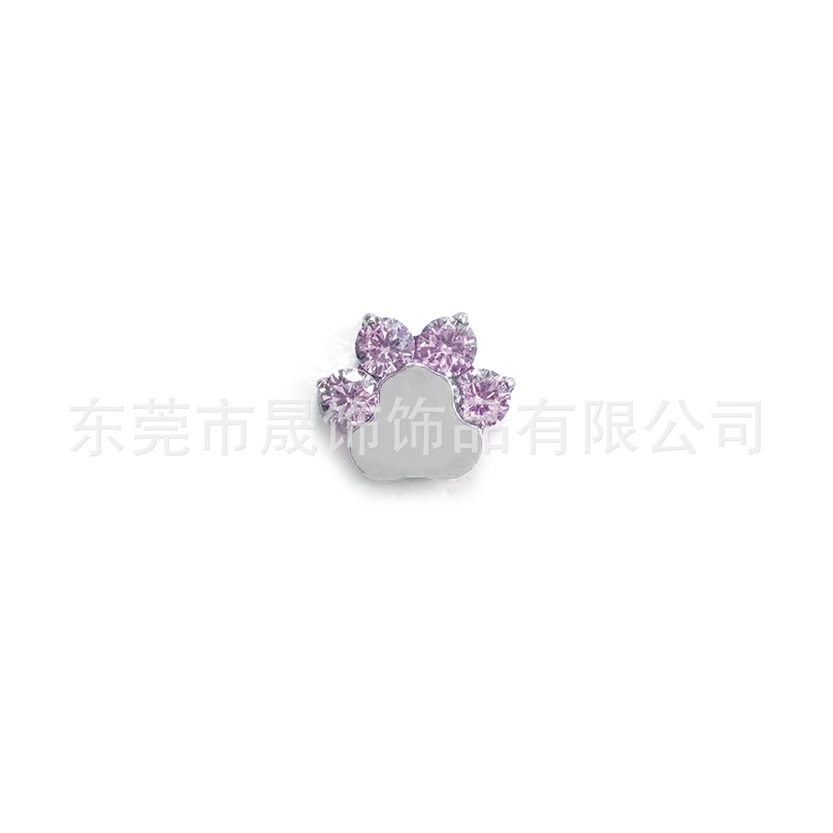 F136 Titanium Alloy Cat Paw Studded Cubic Zirconia Ear Stud G23 Internal Thread Labret Stud Helix Cartilage Stud Piercing Jewelry Cat Paw Zirconia