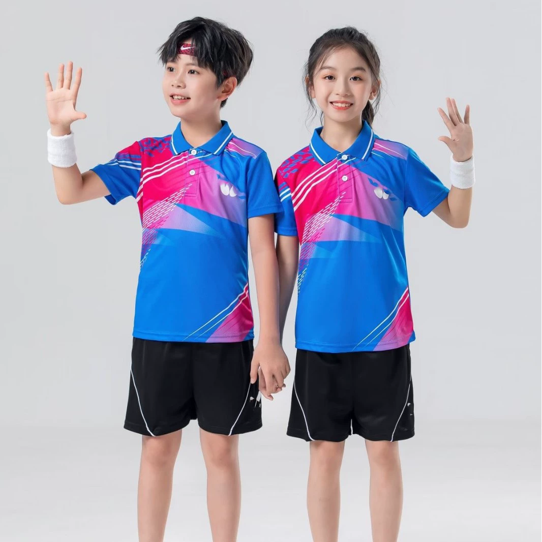 Новая спортивная одежда для настольного тенниса для мужчин и женщин, быстросохнущие костюмы с короткими рукавами для тренировок и соревнований учащихся начальной школы, популярные товары с принтом.