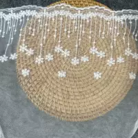 Молочная шелк водорастворимая кружевная однотонная сетка вышивка кружевное украшение лолитa белый сетчатая трёхмерная вышивка