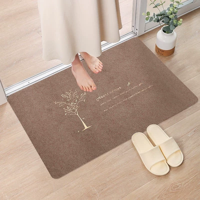 Avtomobil döşəmə paspasları — the Entrance Floor Mats Set - embroidered-coffee-money-tree-4060cm