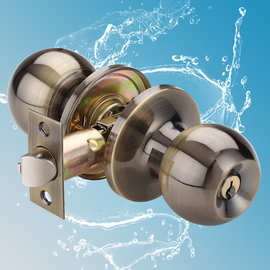 卫生间厕所静音家用钢质门锁筒式球形锁室内卧室木门不锈钢锁具