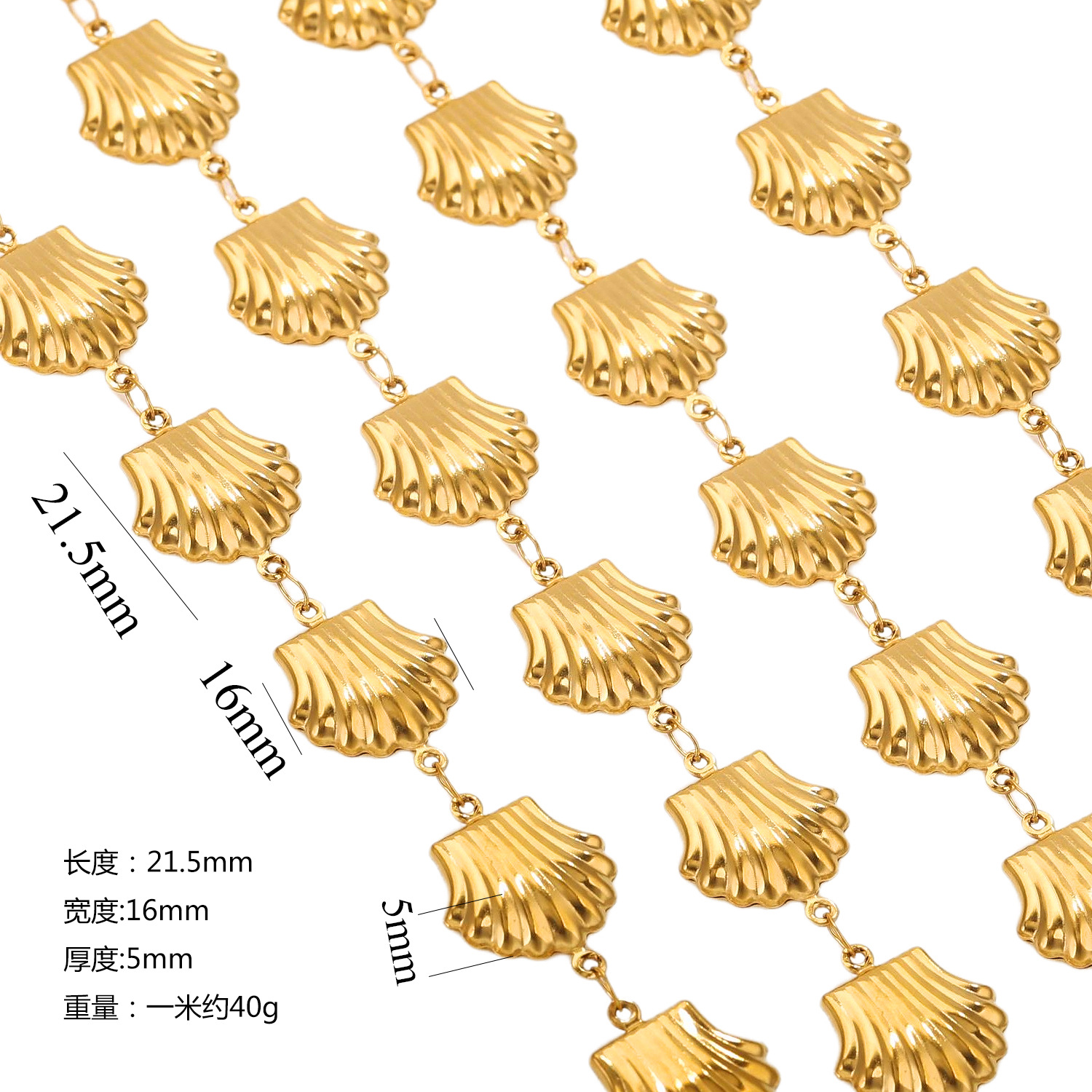 Hip-hop cadena hecha a mano de acero inoxidable hueco mar gotas cruz cadena DIY accesorios joyería al por mayor