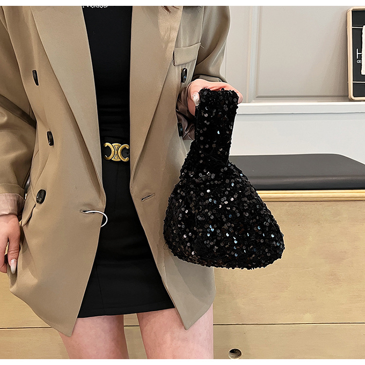 Women's Small Sequin Solid Color Vintage Style Classic Style Sequins Open Evening Bag display picture 22