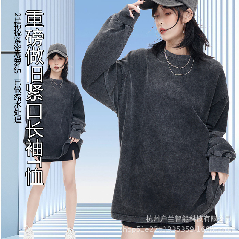 Camiseta de manga corta para hombre, estilo americano, holgada, de algodón puro de alta calidad, marca de moda de Hangzhou.