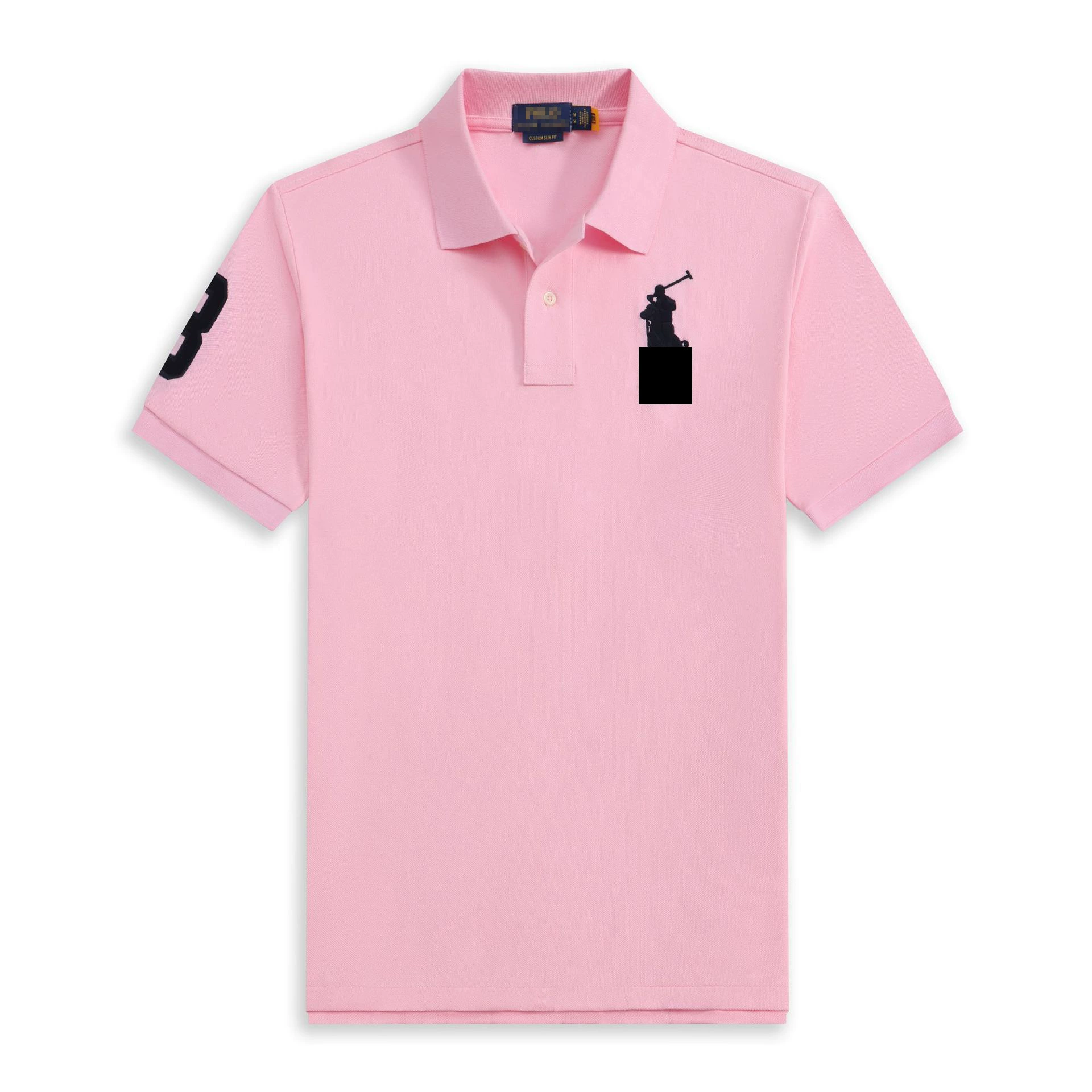 Поло футболка с коротким рукавом (POLO), вышивка, летний трикотаж, размеры XS–3XL