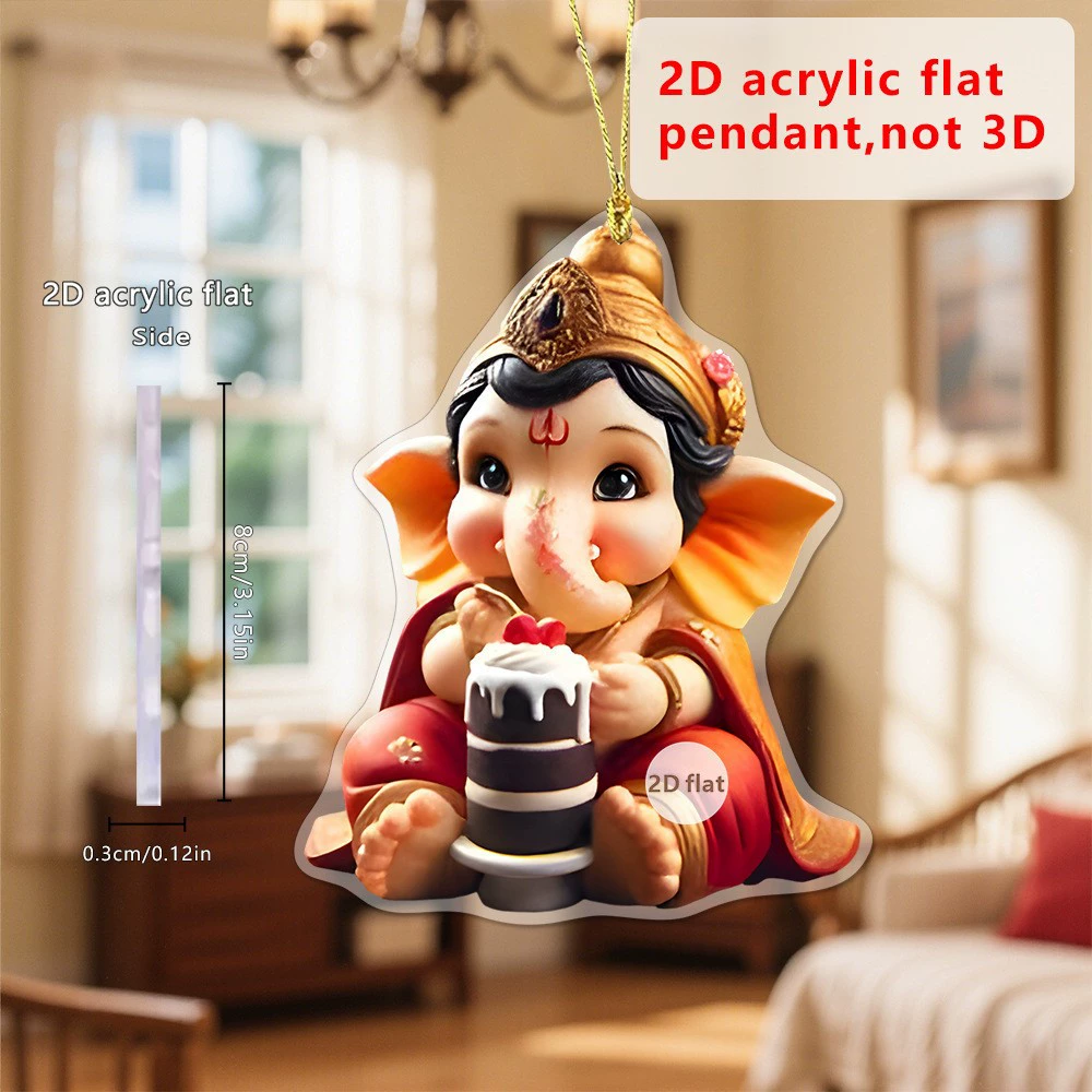 Трансграничный ретро благородный золотой слон 2D плоский акриловый кулон автомобильное зеркало заднего вида маленький кулон праздничный подарок