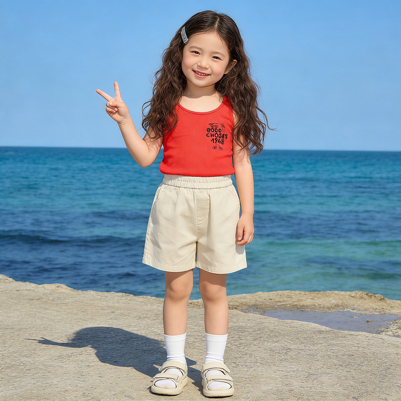 Ins Popular Children's Clothing 2026 Summer Series Boys and Girls Baby Sleeveless Printed Vest Children's Cotton T-Shirt