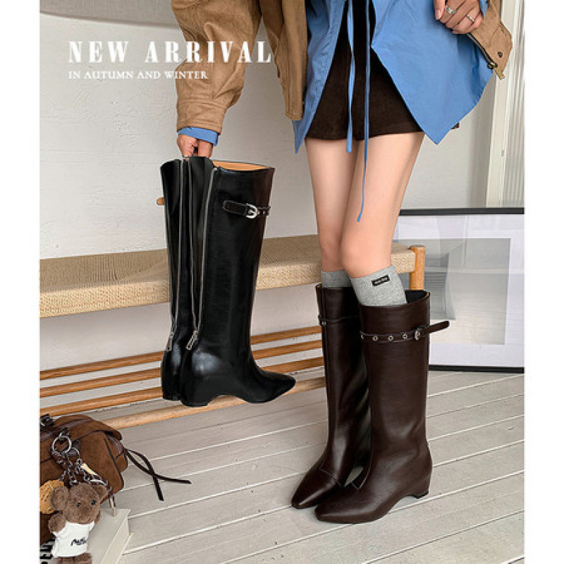 Long Boots for Women, Beautiful with Skirts, 2025 New Autumn and Winter High-Top Thick Heel Rivet Belt Buckle Knight Boots Long Boots for Women, Beautiful with Skirts, 2025 New Autumn and Winter High-Top Thick Heel Rivet Belt Buckle Knight Boots